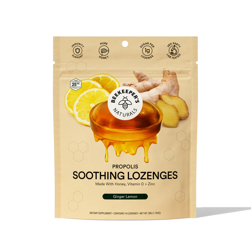 Karamelka mjalti qetësuese me xhenxhefil dhe limon, Beekeeper's Naturals, 14 copë