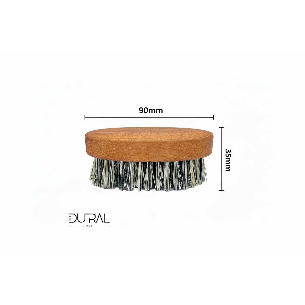 Bartbürste aus Dural Birnbaumholz mit reinen Tampicofasern - 7 Reihen 90x35mm