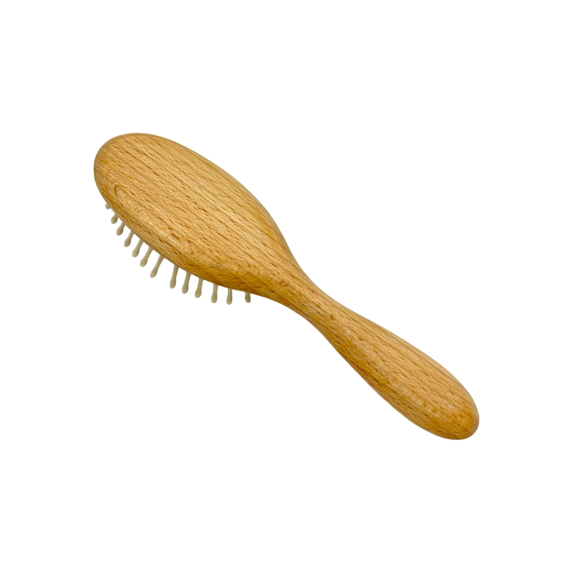 Haarbürste mit Holznadeln aus Buchenholz mit Gummikissen