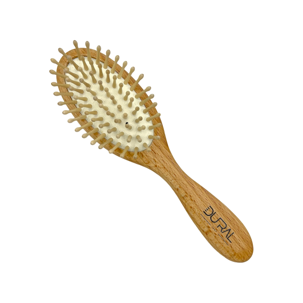 Haarbürste mit Holznadeln aus Buchenholz mit Gummikissen