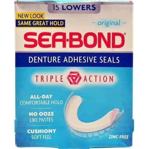 Sea-Bond Triple Action Haftpolster für Unterkieferprothesen, Original, 15 Stück