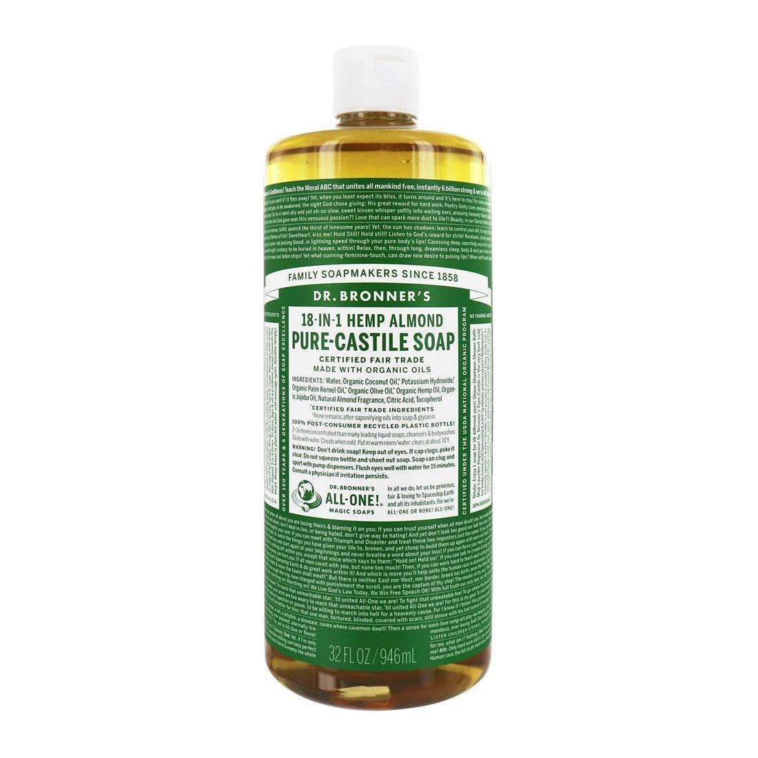 Sapun i lëngshëm Bronner's Organic Pure Castile Hemp Almond 32 fl oz