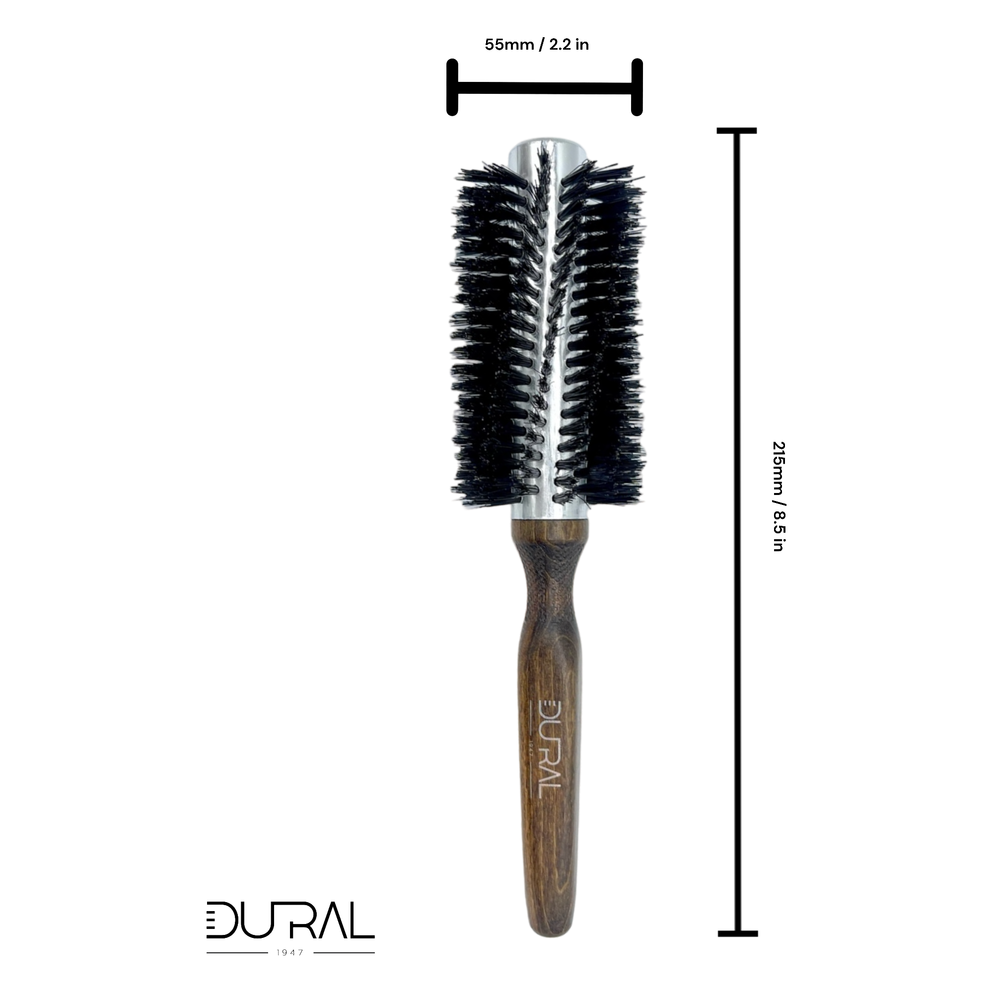 Dural Buchenholz Quick-Styler Haarbürste mit Wildschweinborsten – 12 Reihen