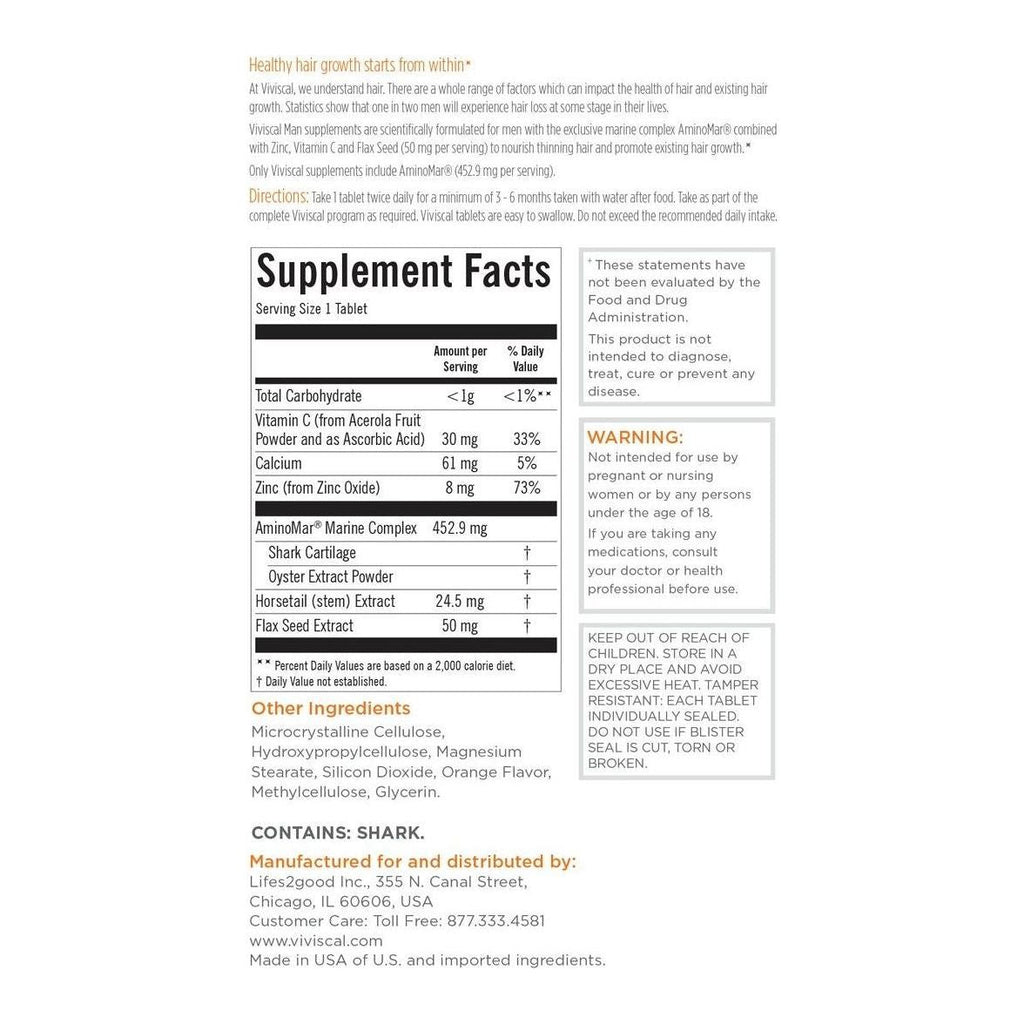 Viviscal Man Haarwuchsprogramm Tabletten 60 Tabletten