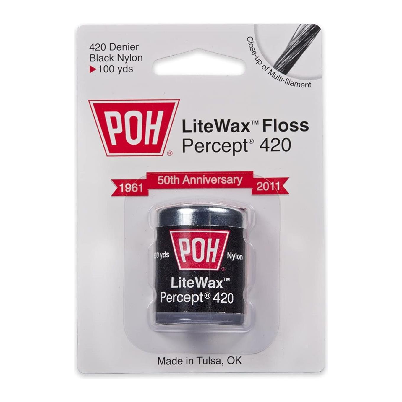POH Dentalfloss Percept 420 Black LiteWax 100 Yard
