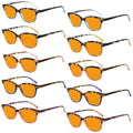 10er Pack orangefarbene Cat-Eye-Lesebrillen mit Blaulichtfilter DS9111