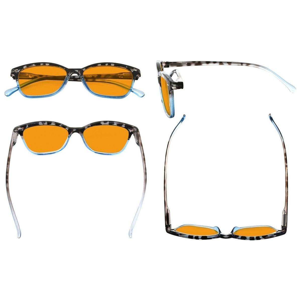 10er Pack orangefarbene Cat-Eye-Lesebrillen mit Blaulichtfilter DS9111