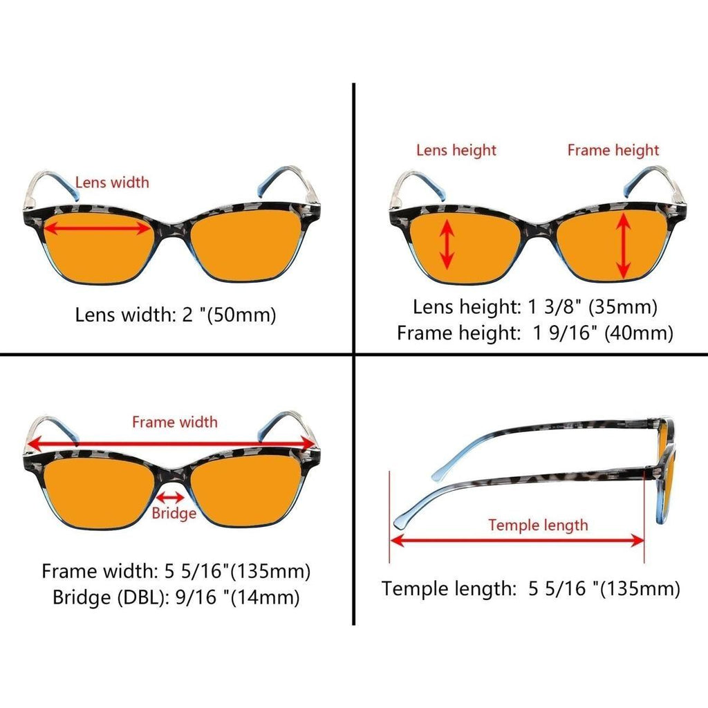 10er Pack orangefarbene Cat-Eye-Lesebrillen mit Blaulichtfilter DS9111
