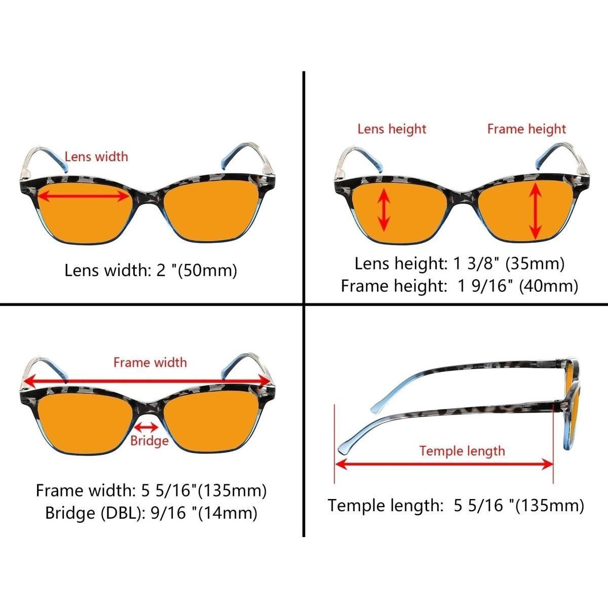 10er Pack orangefarbene Cat-Eye-Lesebrillen mit Blaulichtfilter DS9111