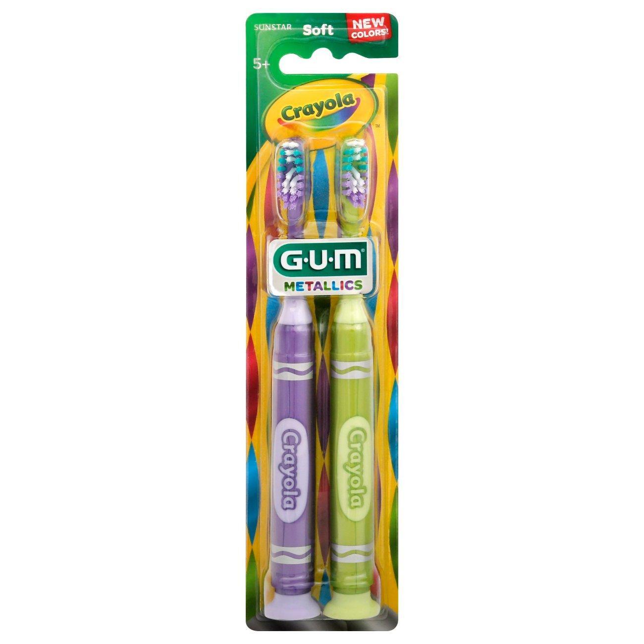 GUM Crayola Zahnbürsten, weich, Metallic