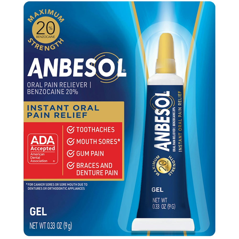 Anbesol® Lehtësim i Menjëhershëm i Dhimbjes Orale – Xhel me Fuqi Maksimale (0.33 oz)