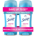 Antitranspirant dhe Deodorant i Solid i Padukshëm Secret, me Aromë Pluhuri, Paketë Dyshe, 2.6 Oz. Secili