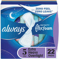 Pads Always Infinity FlexFoam, madhësia 5, ekstra të rënda gjatë natës me krahë – 22 copë
