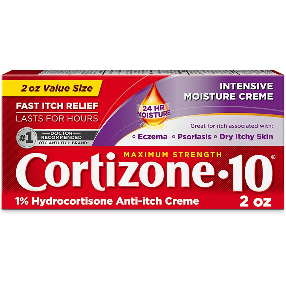 Cortizone-10 Intensiv Feuchtigkeit Anti-Juckreiz Creme, maximale Stärke, 56 g