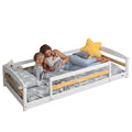 Twin Floor Bed with Safety Guardrails for Kids(Montessori Inspired)
