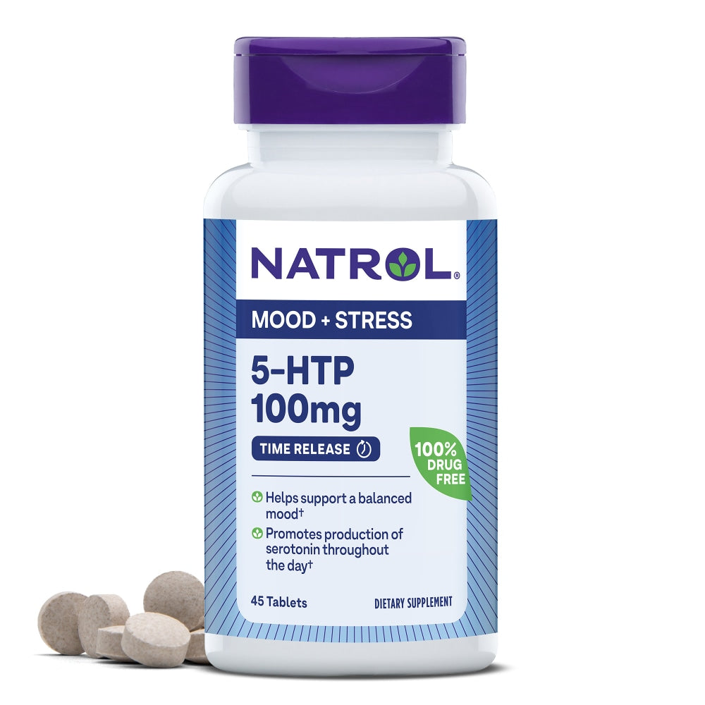 Natrol 5-HTP Për Humor dhe Stres Maksimum Fuqie 200 Mg Tabletë me Çlirim të Ngadaltë, 30 Tableta