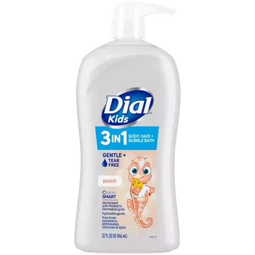 Dial Kids 3-in-1 Body+Hair+Bubble Bath, Pfirsich, 946 ml