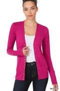 Snap Cardigan Full Sleeve - Magenta