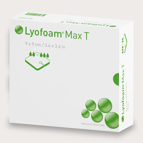 Fasatura shkume trakeostomie Mölnlycke Lyofoam Max T, 3.5" x 3.5" (Kuti me 10)