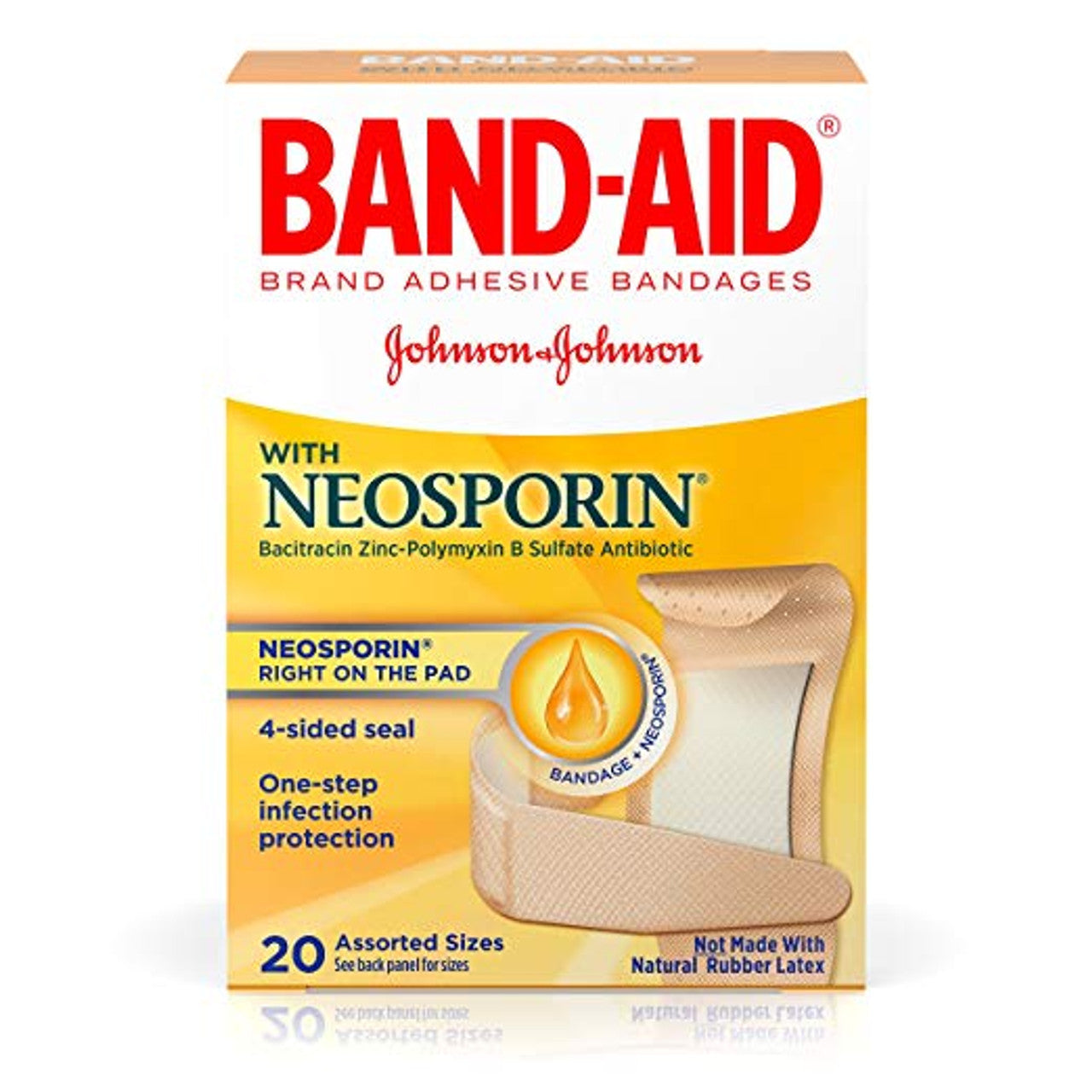 Pflaster von Band-Aid mit Neosporin zum Infektionsschutz – 20 Stück (sortiert)