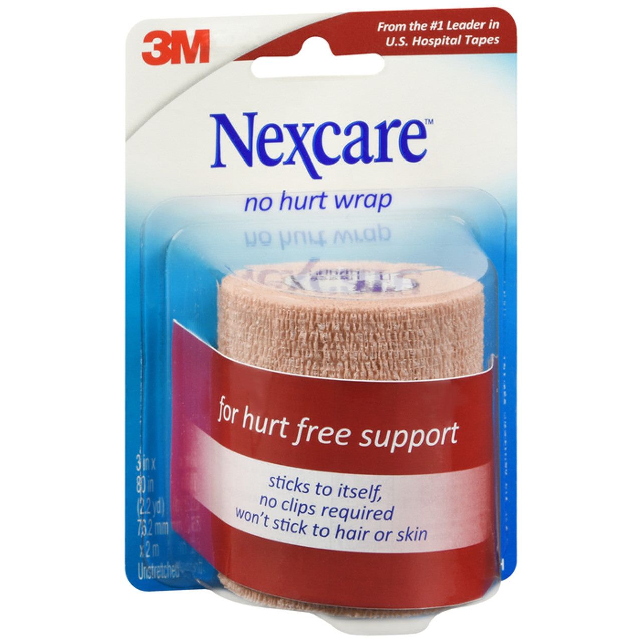 Nexcare No Hurt Wrap, ungedehnt, 7,6 cm
