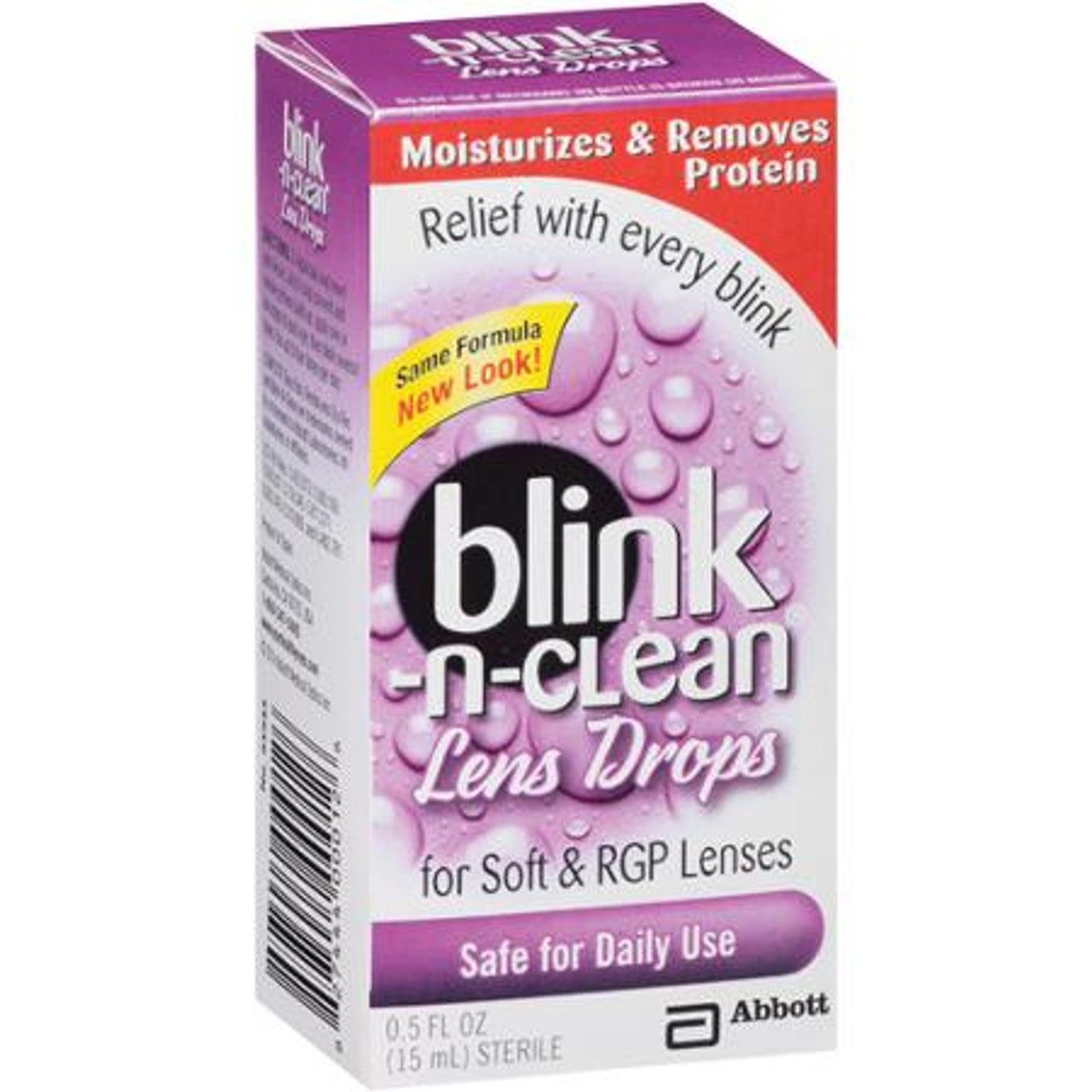 Pika për lente Blink-N-Clean, Pika lubrifikuese dhe pastruese për sy për lente kontakti, 0.5 fl oz