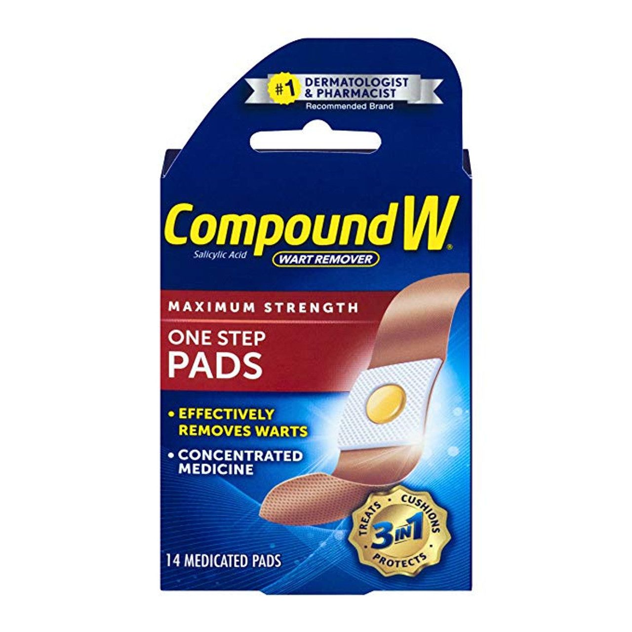 Compound W Warzenentferner, maximale Stärke, Ein-Schritt-Pads