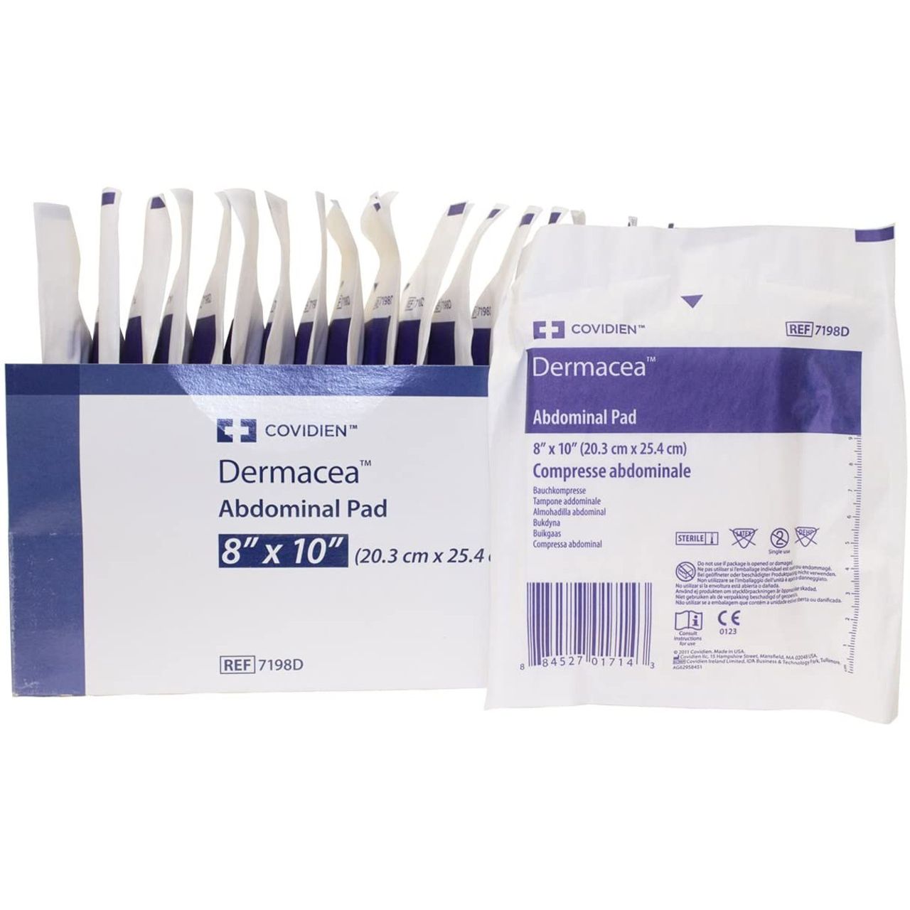 Kendall Dermacea Sterile Bauchbinden 20,3 x 25,4 cm, Packung mit 18 Stück