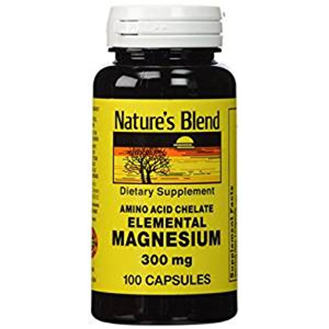 Nature's Blend Elementares Magnesium (Aminosäurechelat) – 300 mg – 100 Kapseln