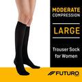 Futuro™ Stütz-Kniestrümpfe für Damen – Schwarz, Groß