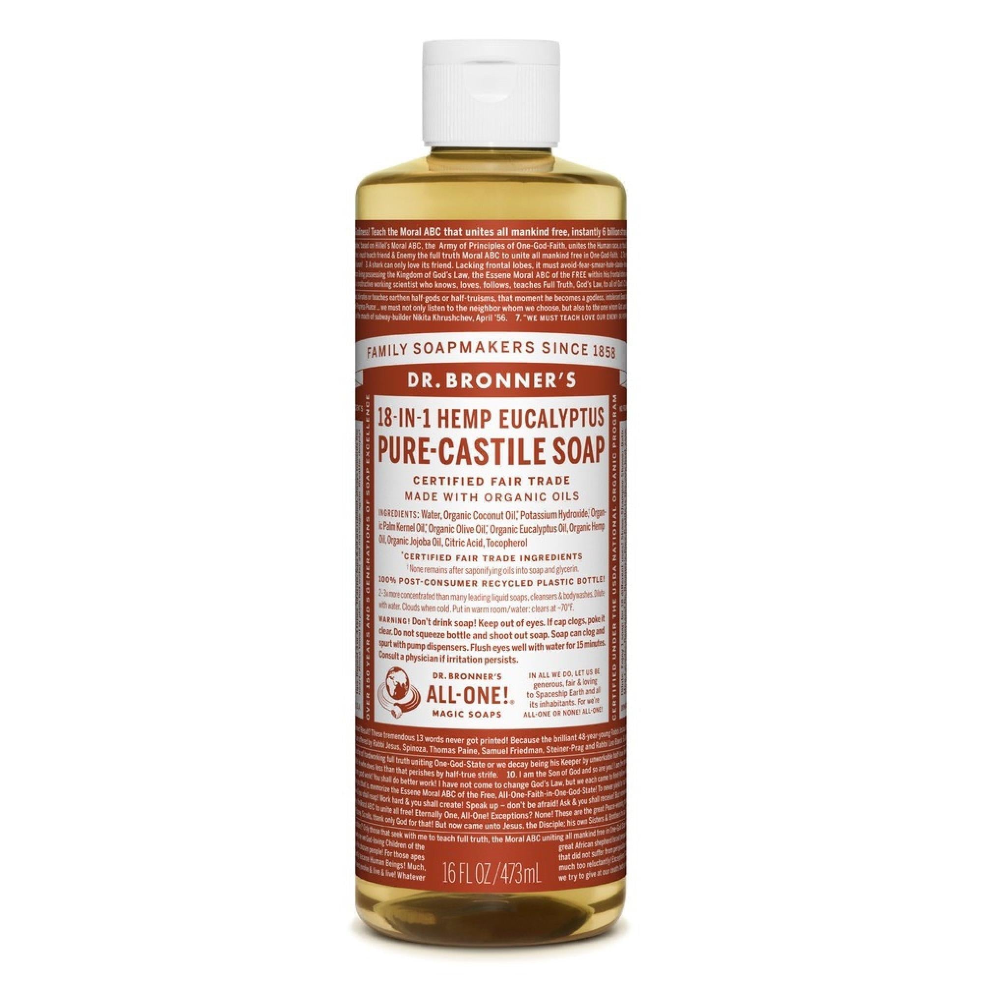 Dr. Bronner's Reine Naturseife Flüssig Hanf Eukalyptus -- 473 ml