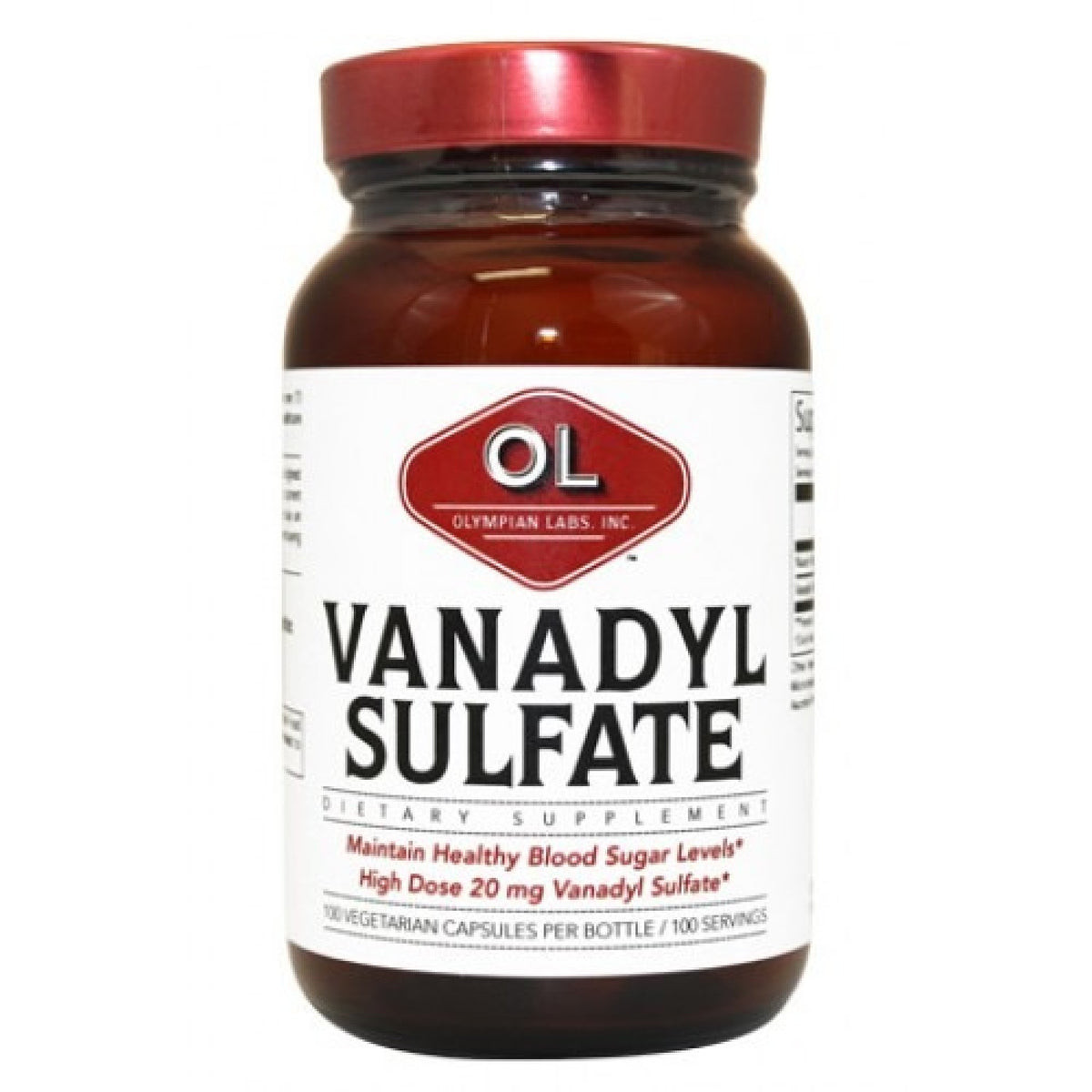 Olympian Labs Vanadylsulfat mit Niacin – 20 mg – 100 Kapseln