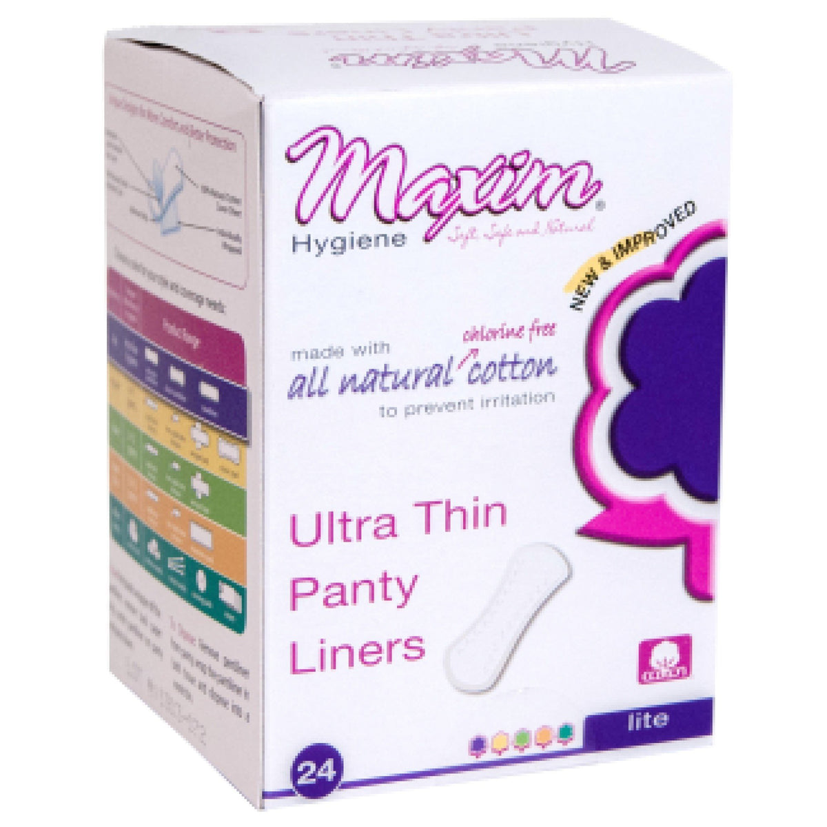 Maxim Hygiene Products Slipeinlagen aus Naturbaumwolle, ultradünn – 24 Stück