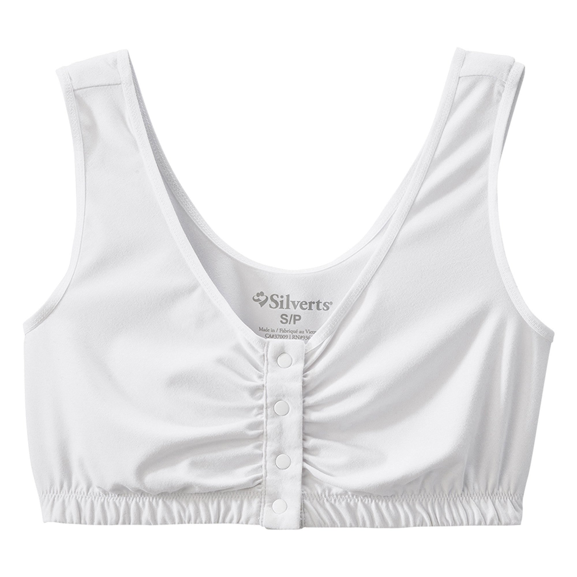 Silverts Adaptive Front Closure Bra - White, 2X-Large