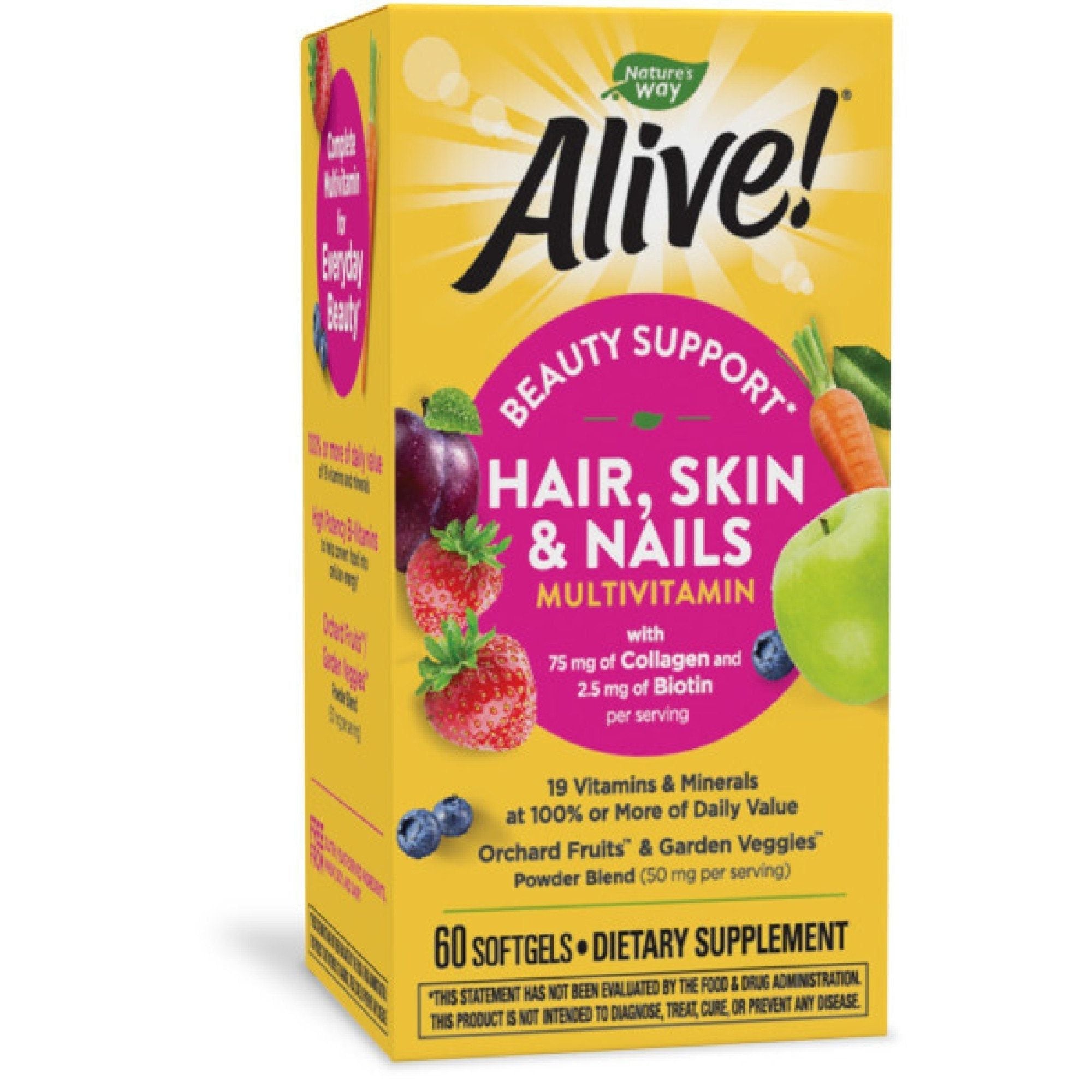 Nature's Way Alive! Haar, Haut, Nägel Multivitamin-Softgels Erdbeere