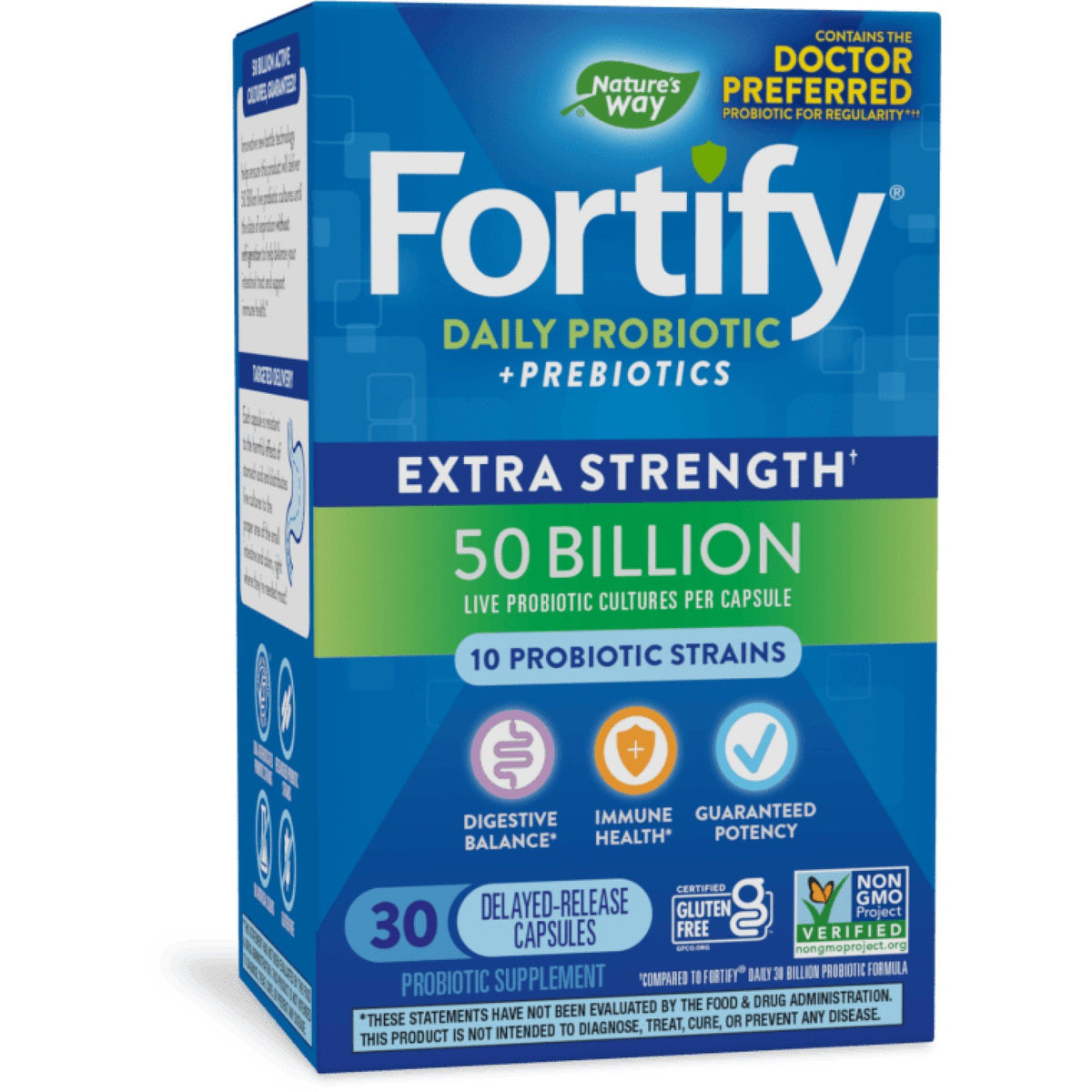 Nature's Way Fortify Probiotik Ekstra i Fortë, 50 Miliardë Kultura të Gjalla, 30 Kapsula me Lëshim të Vonsuar