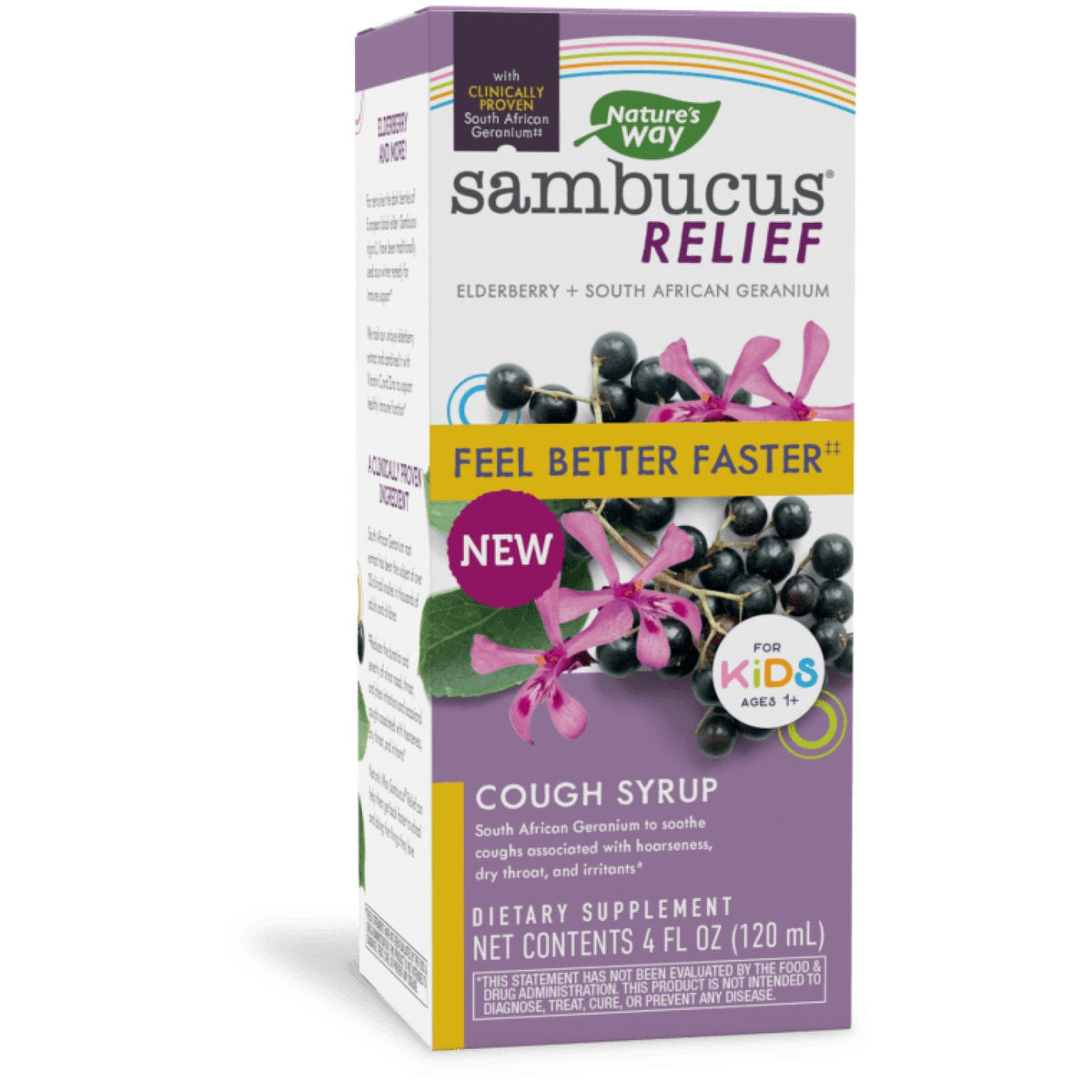 Nature's Way Hustenreiz + Immun Sirup, Sambucus, Kinder 118 ml