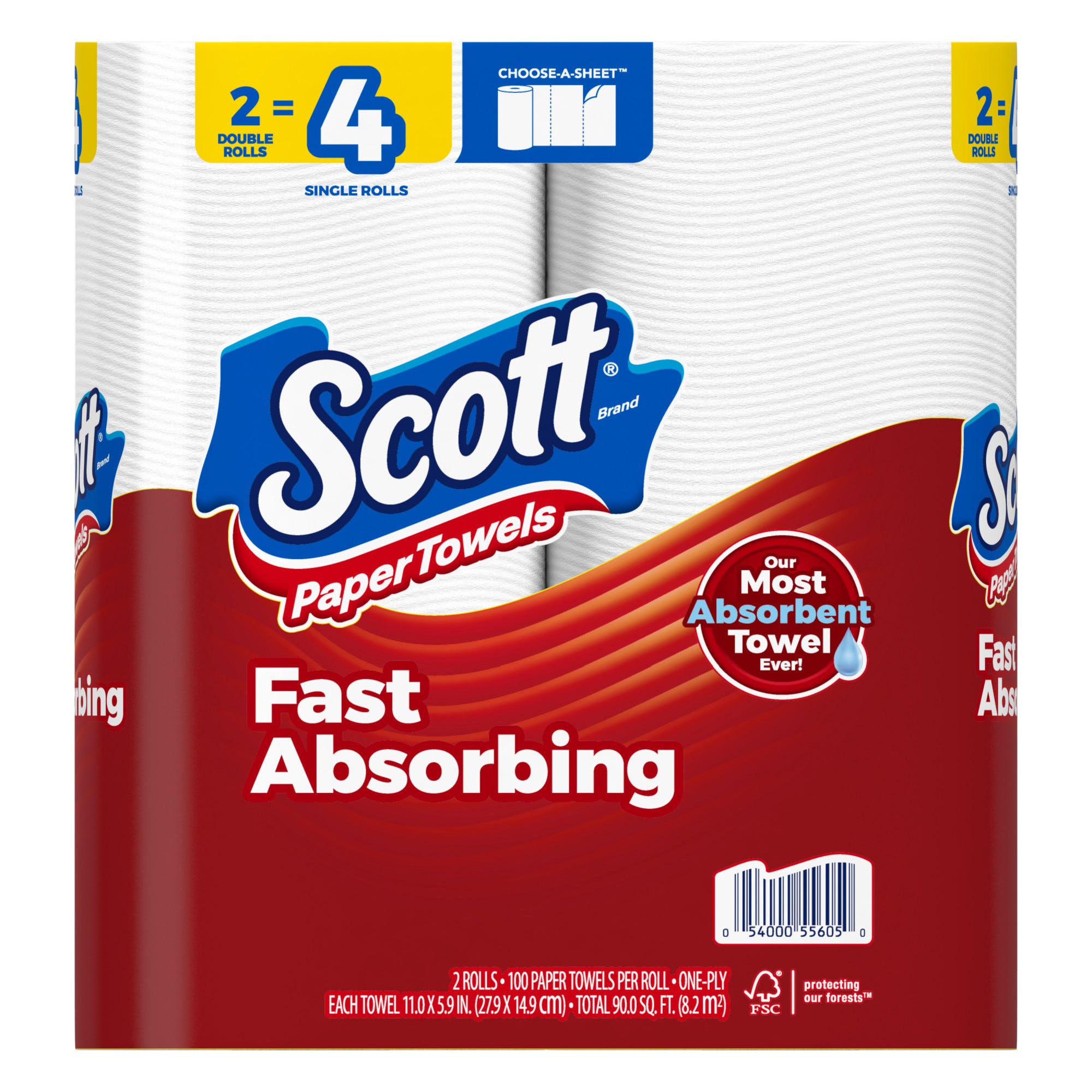 Scott Küchenrollen, Doppelrollen, einlagig