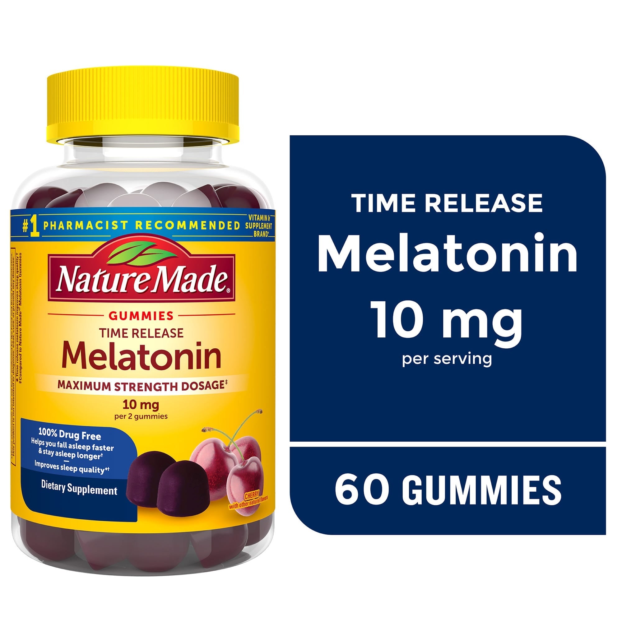 Nature Made Melatonin, maximale Stärke, 10 mg, Gummis, Kirsche