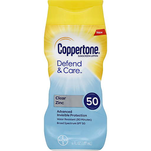 Coppertone Defend & Care Sonnencreme, Klarzink, Lotion, LSF 50