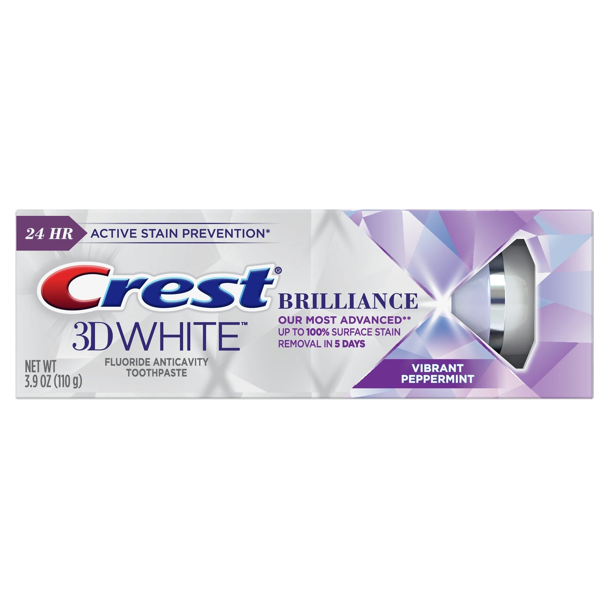 Pasta dhëmbësh me fluor kundër kariesit Crest 3D White Brilliance Vibrant Peppermint 3.9 Oz
