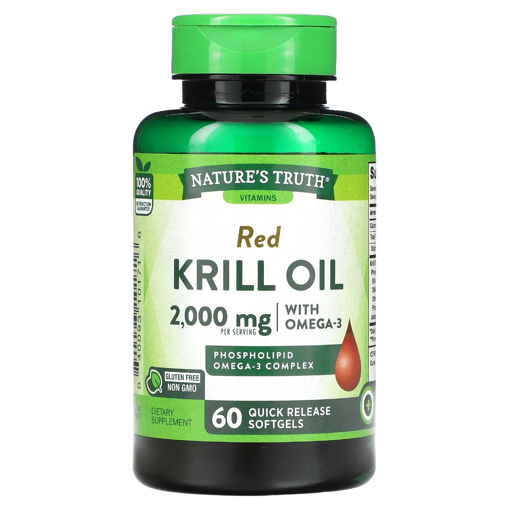 Nature's Truth Krillöl, 100% rein rot, 1000 mg, Softgels