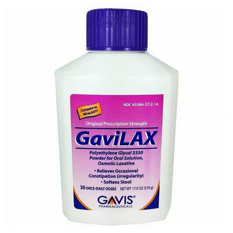 GaviLax Polyethylenglykol 3350 Pulver – 17 g pro Dosis, 30 Dosen (510 g) – Osmotisches Abführmittel