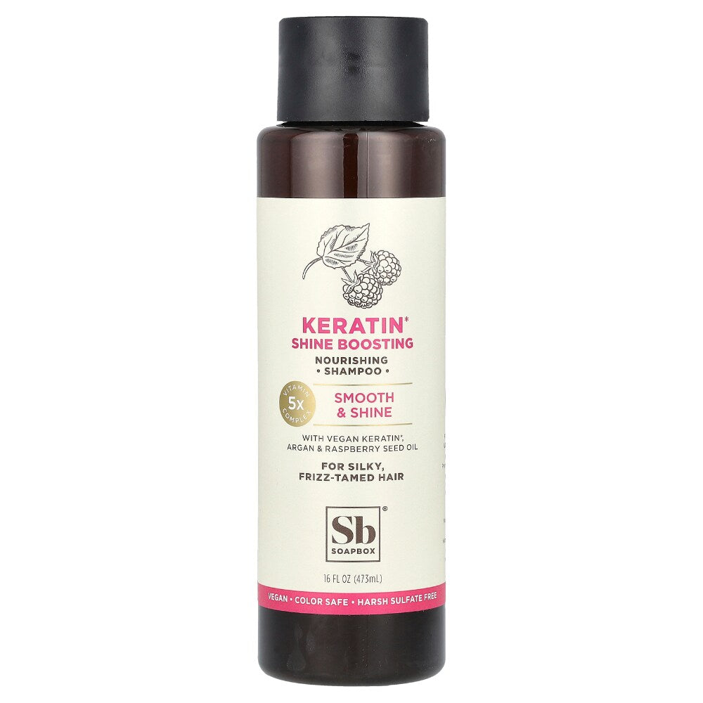 Soapbox Pflegendes Shampoo Keratin Glanzstärkend Für Seidig Glattes, Kontrolliertes Haar – 16 Fl
