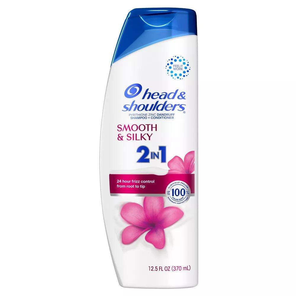 Head & Shoulders 2-in-1 Anti-Schuppen Shampoo und Spülung, Geschmeidig Seidig, 370 ml