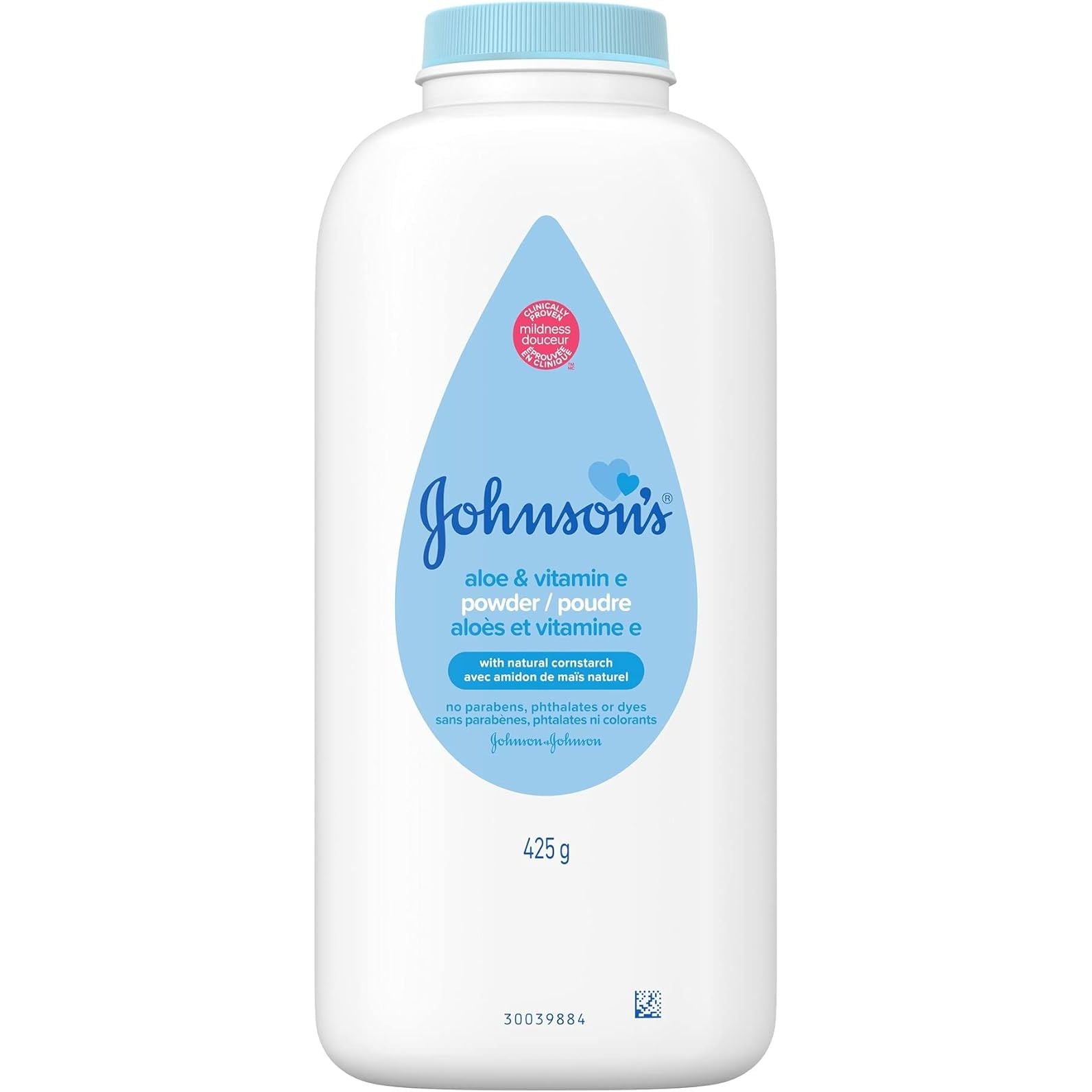 Johnson's Reines Maisstärke Babypuder, Beruhigende Aloe & Vitamin E, 15 Oz