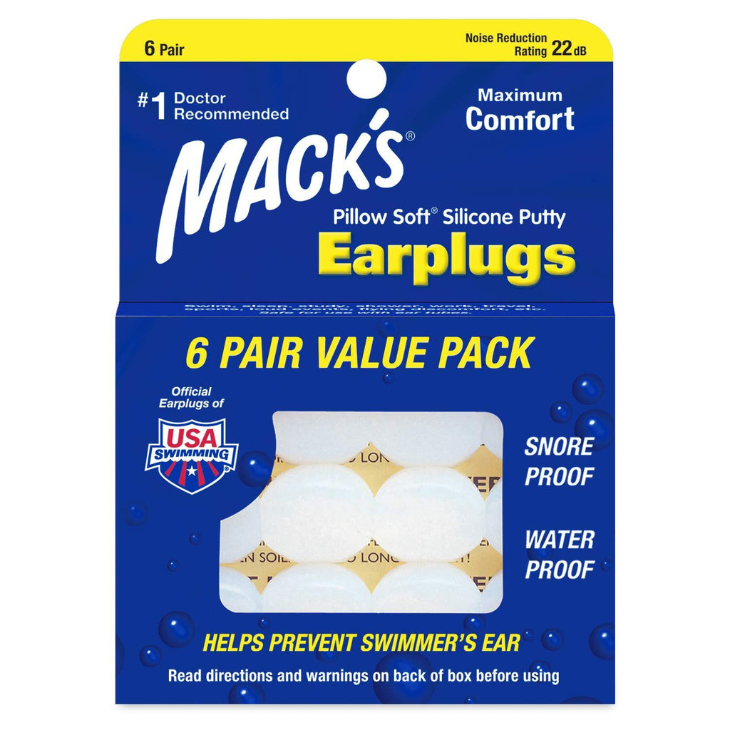 Mack's Pillow Soft Silikon-Ohrstöpsel – 6 Paar, Vorteilspack