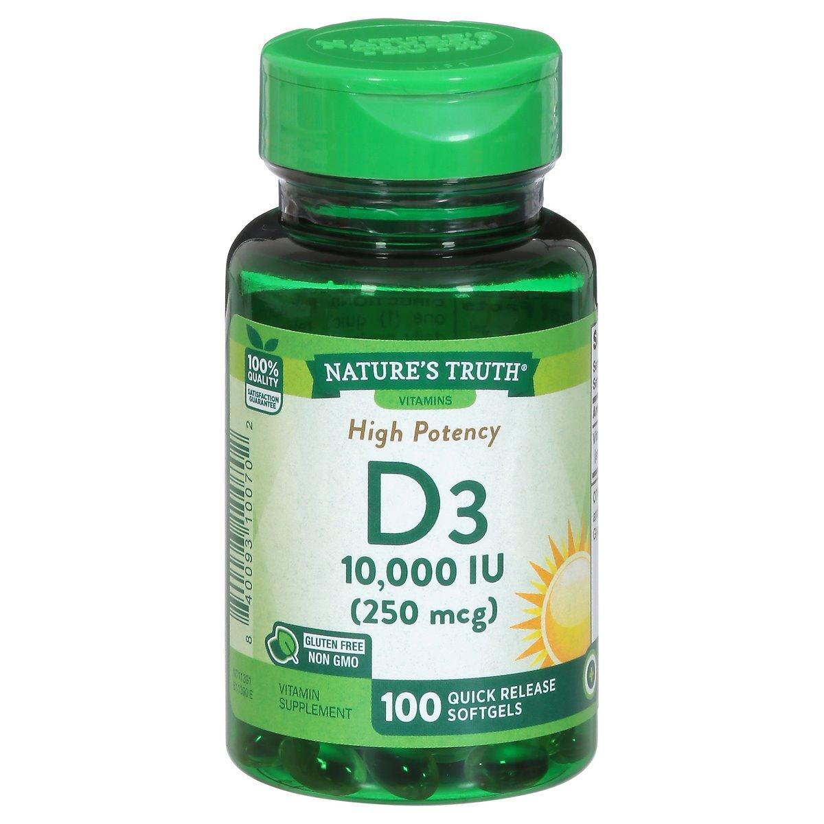 Nature's Truth Vitamin D3, Hochwirksam, 250 µg, schnell freisetzende Weichkapseln