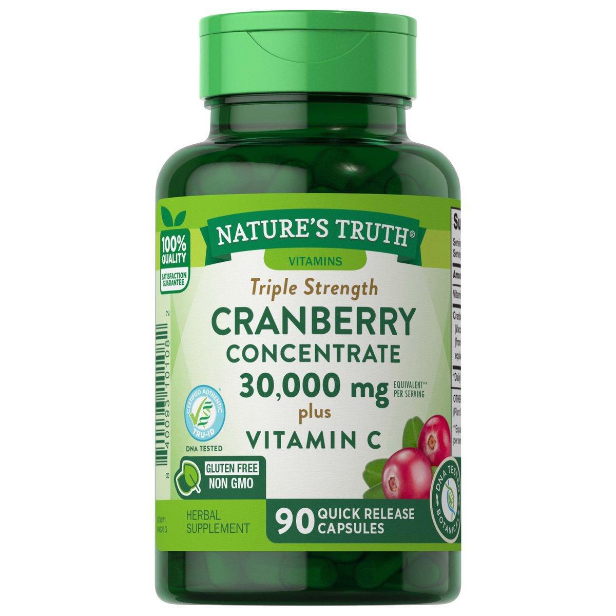 Nature's Truth Quick Release Kapseln Dreifach Stark 30.000 mg Cranberry-Konzentrat Plus Vitamin C