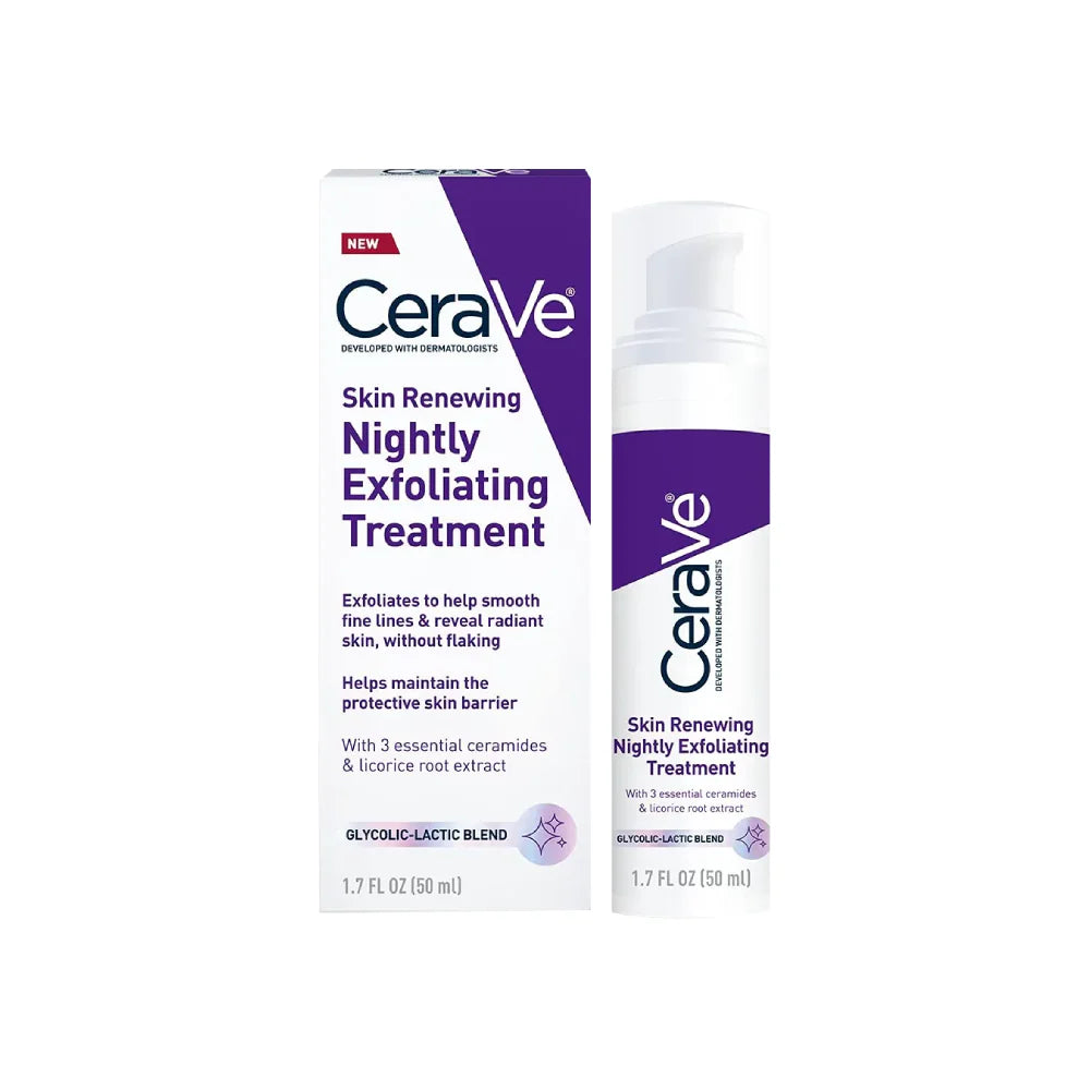 Trajtim Eksfoliues i Natës CeraVe Skin Renewing Serumi për fytyrën me acid glikolik - 30 ml